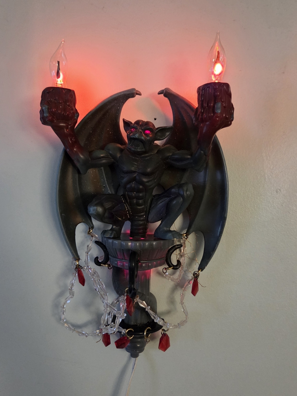 Vintage 1996 Trendmasters Gargoyle Wall Sconce with Flickering Lights